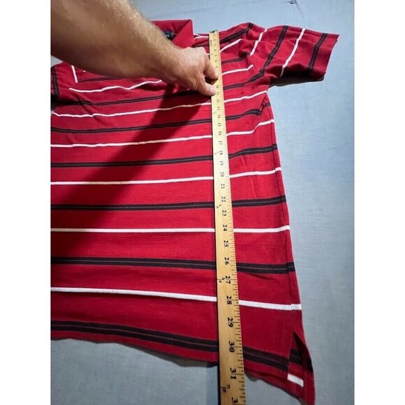 Ralph Lauren Polo Shirt Youth 3XL Red Striped Button Golfer‎ Short Sleeve Kidss. - Picture 8 of 9